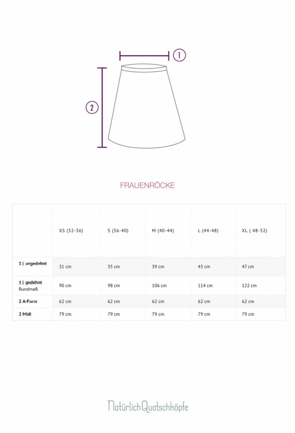 FrauenRoecke-Groessentabelle